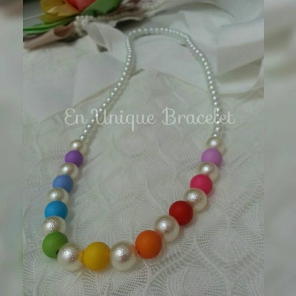 colorful rainbow necklace bracelet