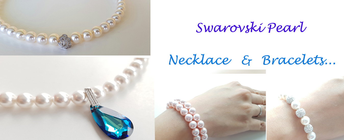 Handmade Swarovski Pearl Bracelet Necklace