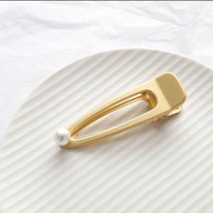 Korea Hair Clip Golden Pearls