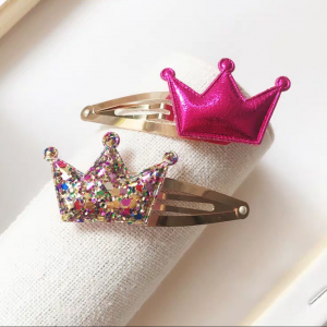 Pink Crown hair clip