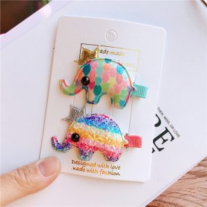 colorful elephant hair clip